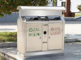 四川不锈钢分类垃圾箱T-18066